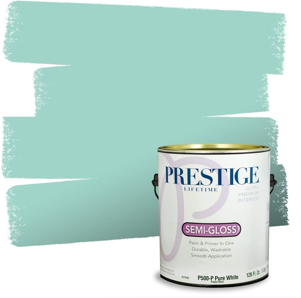 PRESTIGE Paints Exterior Paint and Primer In One, 1-Gallon, Semi-Gloss, Comparable Match of Sherwin Williams* Electric Lime*