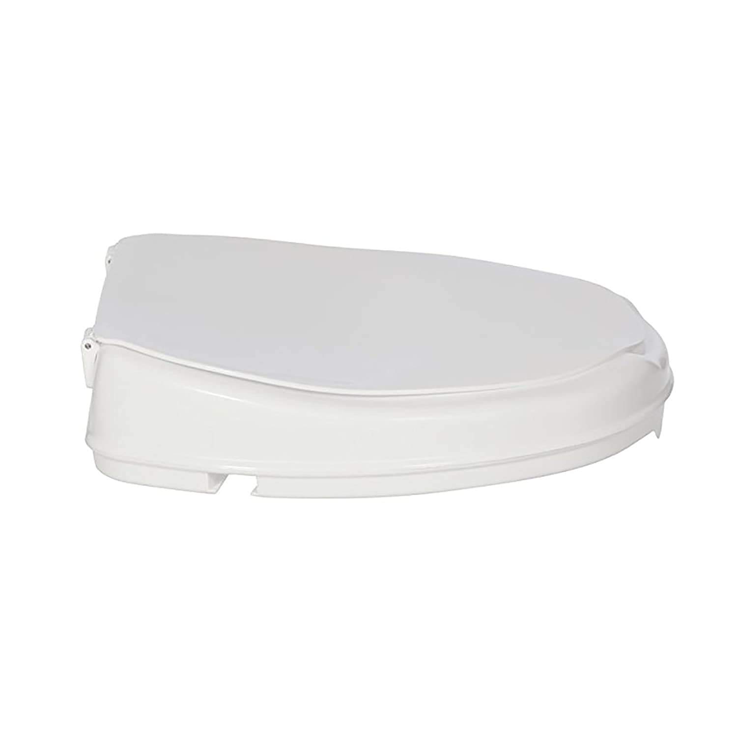 Homecraft Savanah Raised Toilet Seat 2" with Lid, Elongated & Elevated Lock Seat Support for Elderly, Handicapped and Disabled Users, White Colour | Elevated toilet seat riser for seniors and elderly; universal fit for most standard toilets, portable and…