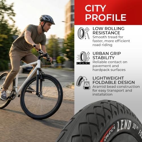 Set 26x2.125 City Bicycle Tire & Tubes Schrader/Presta - Foldable 54-559