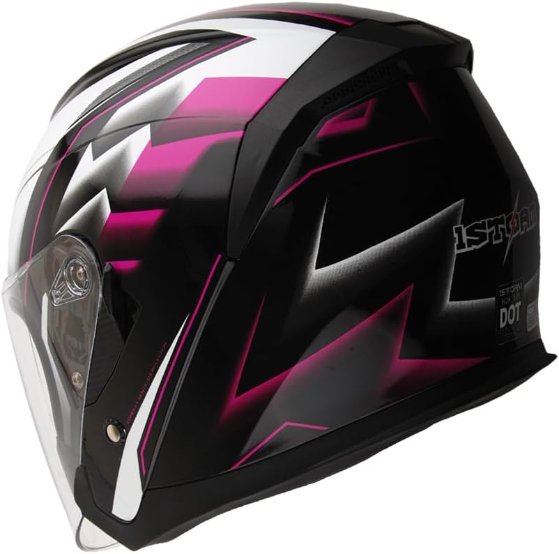 1Storm Motorcycle Open Face Helmet Scooter Classical Knight Bike Dual Lens/Sun Visor: HJK526