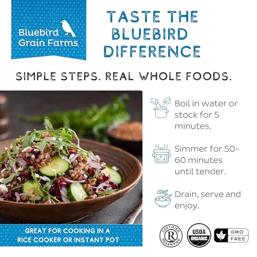 Bluebird Grain Farms Organic Whole Grain Emmer Farro, 1 Lb.