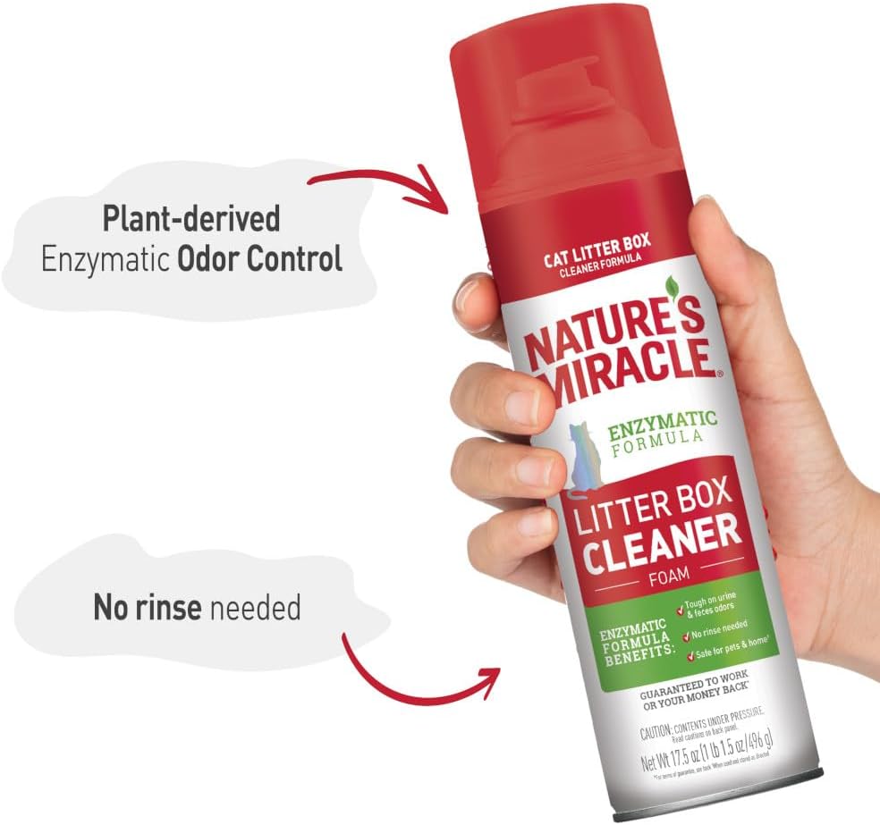 Nature's Miracle Cat Litter Box Cleaner Foam, 17.5 oz (4 Pack)