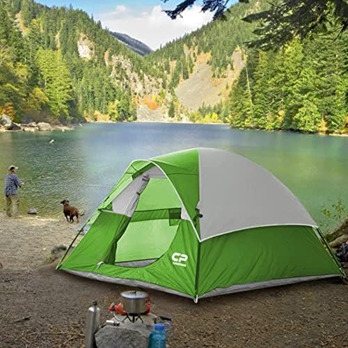 CAMPROS CP 3 Person Tent, Waterproof Dome Tents for Camping with Rainfly