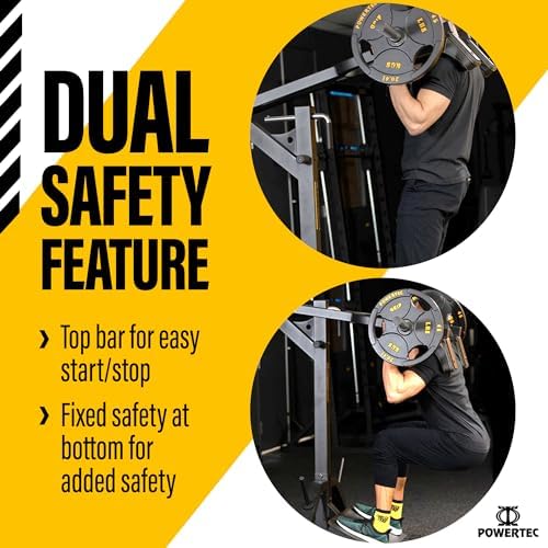 Powertec Fitness Levergym Calf Raise and Squat Machine, Black, 58” x 55” x 61.6”