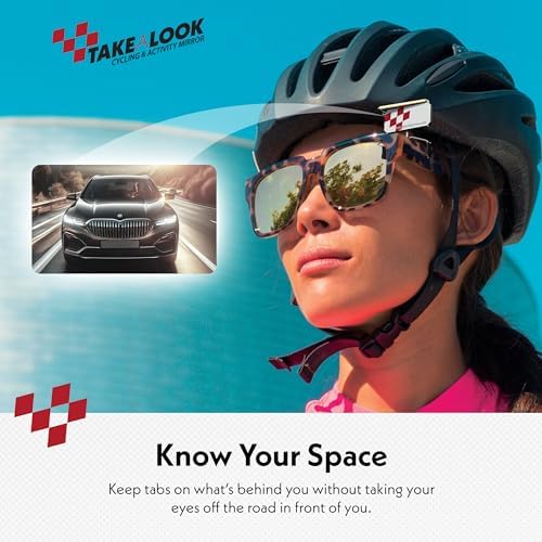 Cycling Compact Mirror for Helmet & Eyeglasses | Smaller profile. Same natural rear view. Your mirror follows your head movement, not your handlebars.