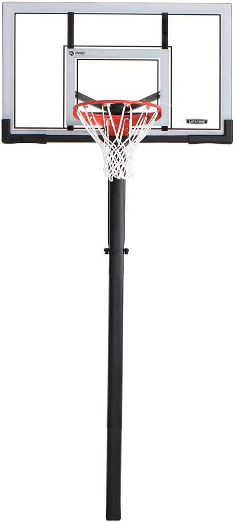 Lifetime Adjustable In-Ground Basketball Hoop, Power Lift Height Adjustment 7.5-10 Ft, 54-Inch Acrylic Backboard, Slam-It Pro Rim, Steel-Framed