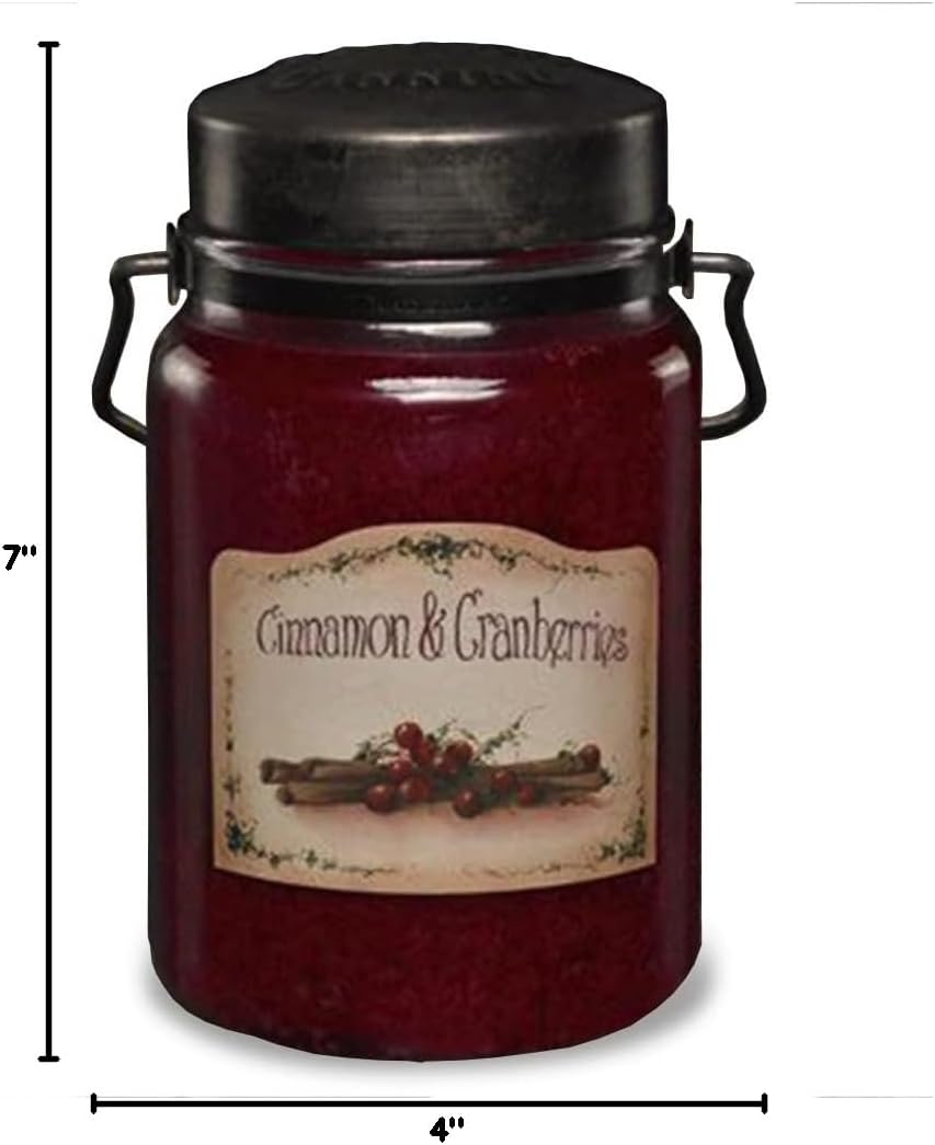 McCall’s Candles | Hot Buttered Rum | 26 oz Scented Candle | USA-Poured | Vintage Rustic Jar with Carrying Handle | Warm Buttery Spiced Rum Fragrance