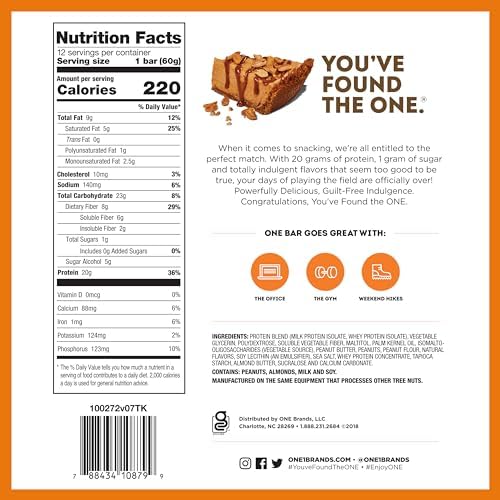 ONE Protein Bars, Best Sellers Variety Pack, Gluten Free Protein Bars with 20g Protein and 1g Sugar, Pantry Staples, 2.12 oz (12 Count)