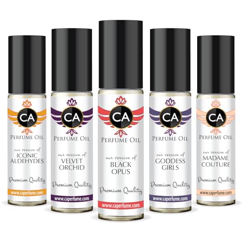 CA Perfume All Time Classic Women Set of (Iconic Aldehydes + Velvet Orchid + Black Opus+ Goddess Girls + Madame Couture) Fragrance Body Oils