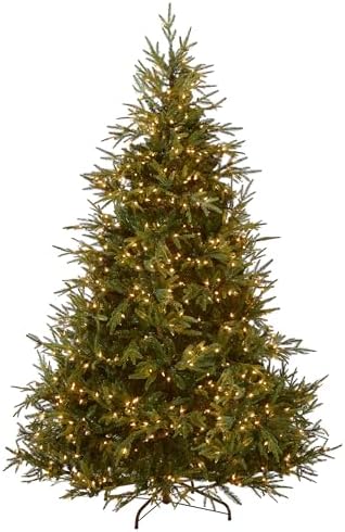 National Tree Company 7.5ft Pre-Lit Fraser Grande Artificial Christmas Tree | 1,000 Clear Lights, 3,719 Tips, Includes Stand, Green
