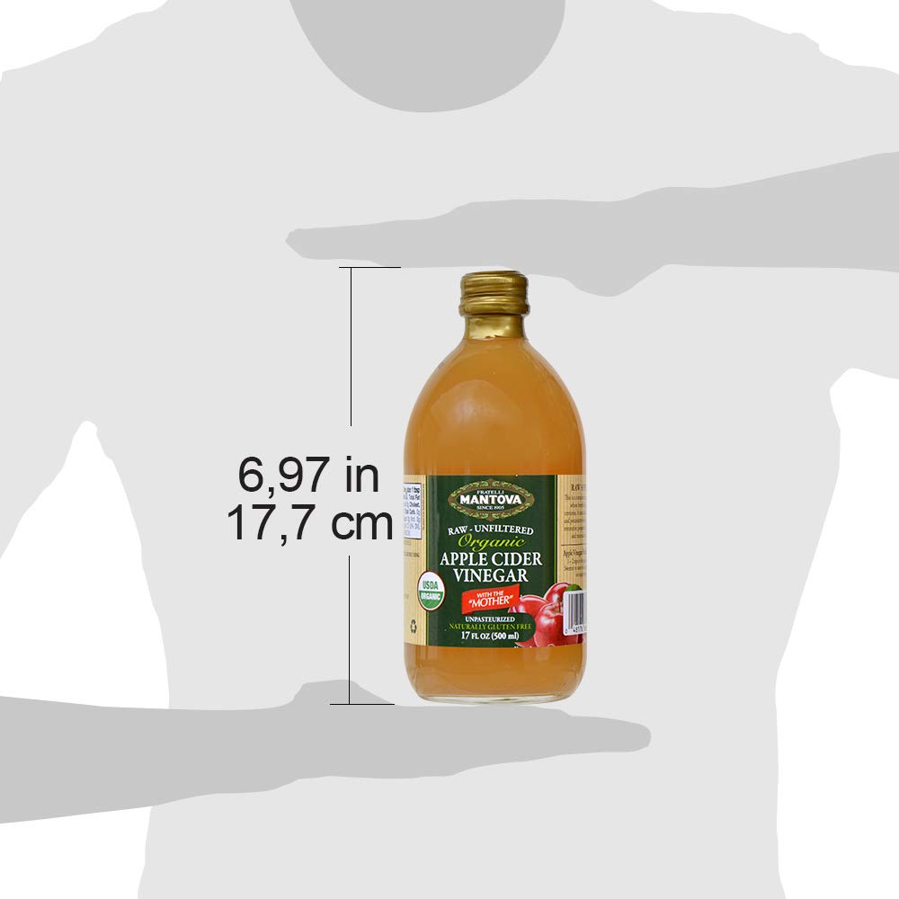 100% Raw-unfiltered Organic Apple Cider with "The Mother" 17 Oz (Pack of 2) - Rich in Probiotics and Enzymes, Perfect for Cooking, Salad Dressings