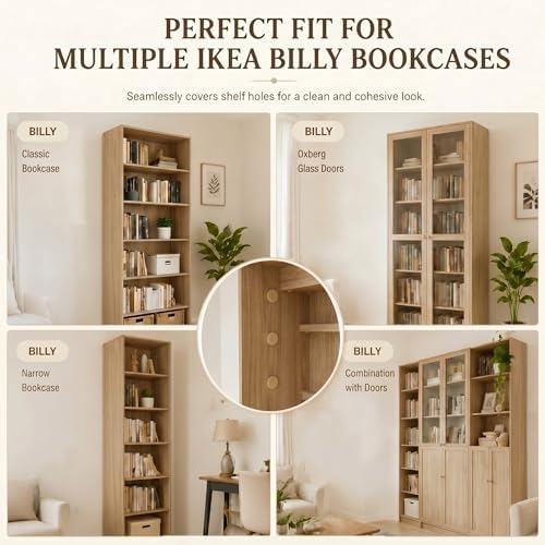 240 Pcs White Hole Plugs Covers Caps Compatible with IKEA Kallax Bookcase Cabinet Shelving 3.5mm Furniture Hole Fillers Compatible with Billy Bookshelf for a Seamless Built in Look