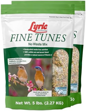 Lyric Fine Tunes Wild Bird Seed Mix - No Waste Bird Food Mix - Attracts Bluebirds, Finches, Chickadees & More - Seed for Outside Feeders - 15 lb Bag | Attracts Bluebirds, Finches, Chickadees and more - Seed for outside feeders