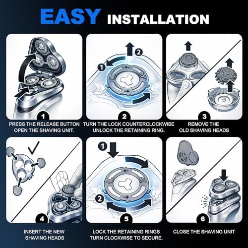 SH90/62 Replacement Shaver Head for Phi-Lips No-relco Series 9000 & 8000 | Fits S8950 S9000 S9311 S9321 S9511 S9531 S9721, Rotary Razor Blade Cutter
