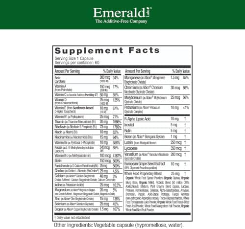 EMERALD LABS Men's 1-Daily Multi, 60 Capsules
