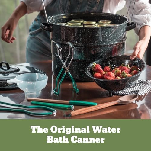Granite Ware 8 Piece Enamelware Water bath canning Pot with Canning kit and Rack. Canning Supplies Starter Kit