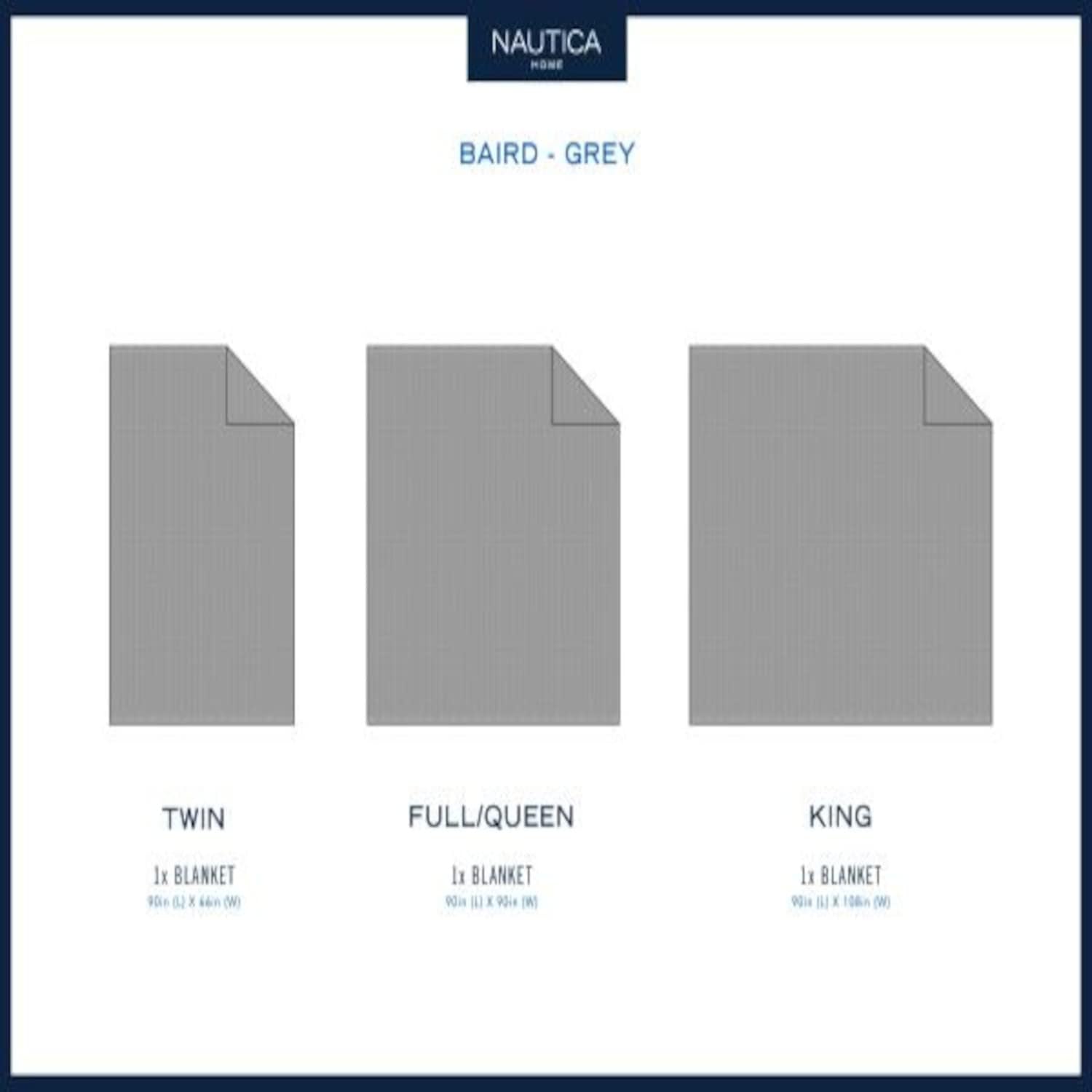 Nautica - Queen Blanket, Diamond Weave Cotton Bedding, Medium-Weight for All Seasons, Oeko-Tex Certified (Baird Navy)