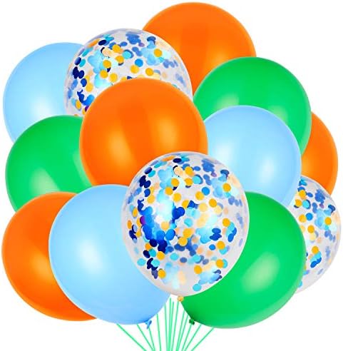 JOYYPOP 80 PCS Red White Blue Balloons 12 in with Confetti for 4th of July