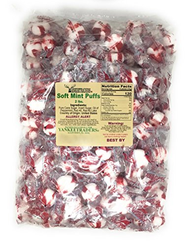 Holiday Mint Puffs, Individually Wrapped - 2 Pounds, Bulk