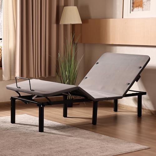Fromann Adjustable Twin XL Bed Base Frame with Wireless Remote,USB Ports, Zero Gravity,Under Bed Led Lighting (Includes Synchronization Connector to King)