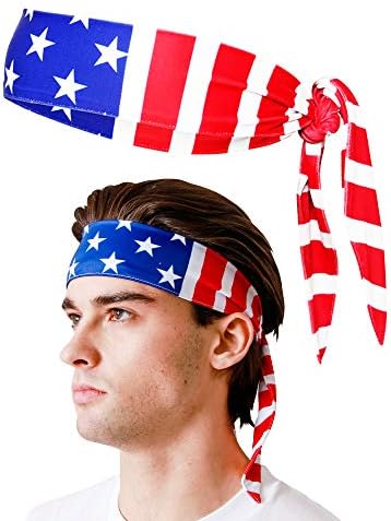 USA Patriots American Flag Sports Bandana for Men & Women: Sweat-Wicking Headband for Exercise, Running, Football