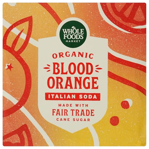 Whole Foods Market Blood Orange Italian Soda, 11.2 Fl Oz, 4 Pack | 4 Pack, Organic