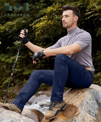 LABEYZON Men's Casual Cargo Work Pants Outdoor Lightweight Military Tactcial Pants for Men with 9 Pockets