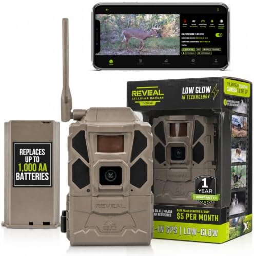 TACTACAM Reveal X 3.0 Cellular Trail Camera + LiPo Battery Pack | Night Vision | 4K photo, 1080p video, auto-connect multi-carrier LTE