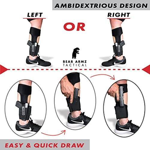 Ankle Holster for Concealed Carry | American Company | Comfortable & Secure | Compatible with Glock 43, 42, 30, 27, 26 S&W M&P Shield 9mm, Bodyguard .380, Ruger LCP, LC9, Sig Sauer P365 P238, Kimber