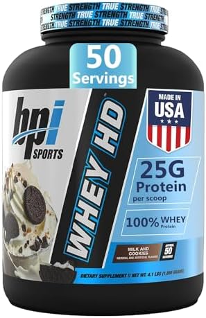 BPI Sports Whey HD Ultra Premium Protein Powder Isolate | Workout Whey Protein Powder For Men & Women for Muscle Gain | Milk Protein Concentrates | Chocolate Cookie/ Vanilla Caramel, 4.07 Pound
