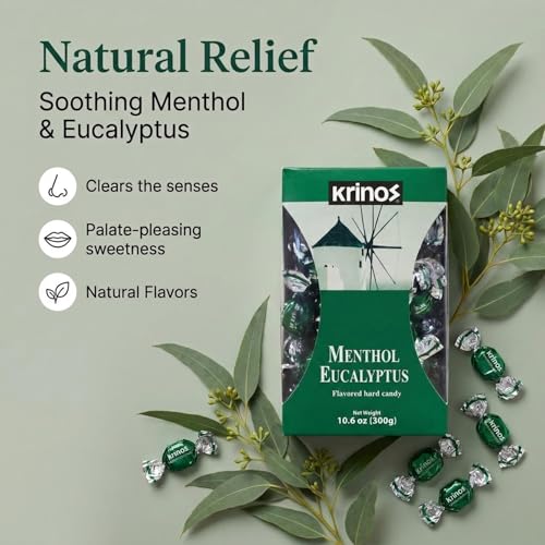 Krinos Cinnamon Candy - Hard Candy Imported from Greece, 10.6 oz | Natural flavors of cinnamon. Imported from Greece. Ideal as a after-meal palate cleanser and sharing at parties and gifts.