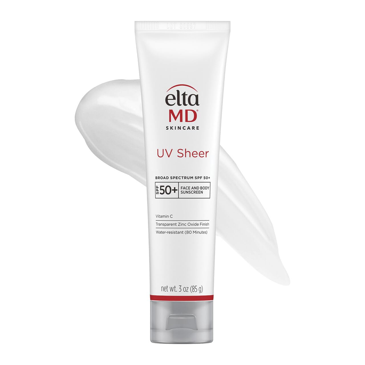 EltaMD UV Sheer Face and Body Sunscreen with Zinc Oxide, SPF 50+, 1.7 oz