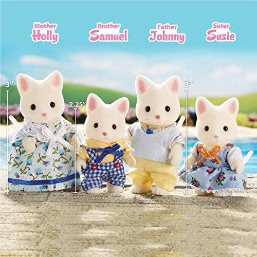 Calico Critters, Sandy Cat Family, Dolls, Dollhouse Figures, Collectible Toys, Premium, 3 inches