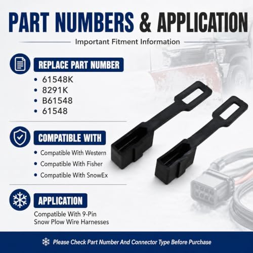2PCS 61548 Plug Covers For Western SnowEx Fisher Snow Plow Wire Harness | Replaces 61548K B61548 8291K
