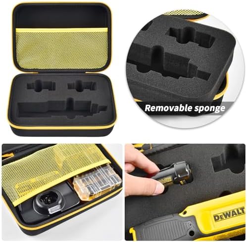 GWCASE Case for DEWALT 8V MAX Cordless Screwdriver Kit DCF682N1/DCF682N2 | Gyroscopic Storage Holder with Mesh Pocket for Electric Screwdriving