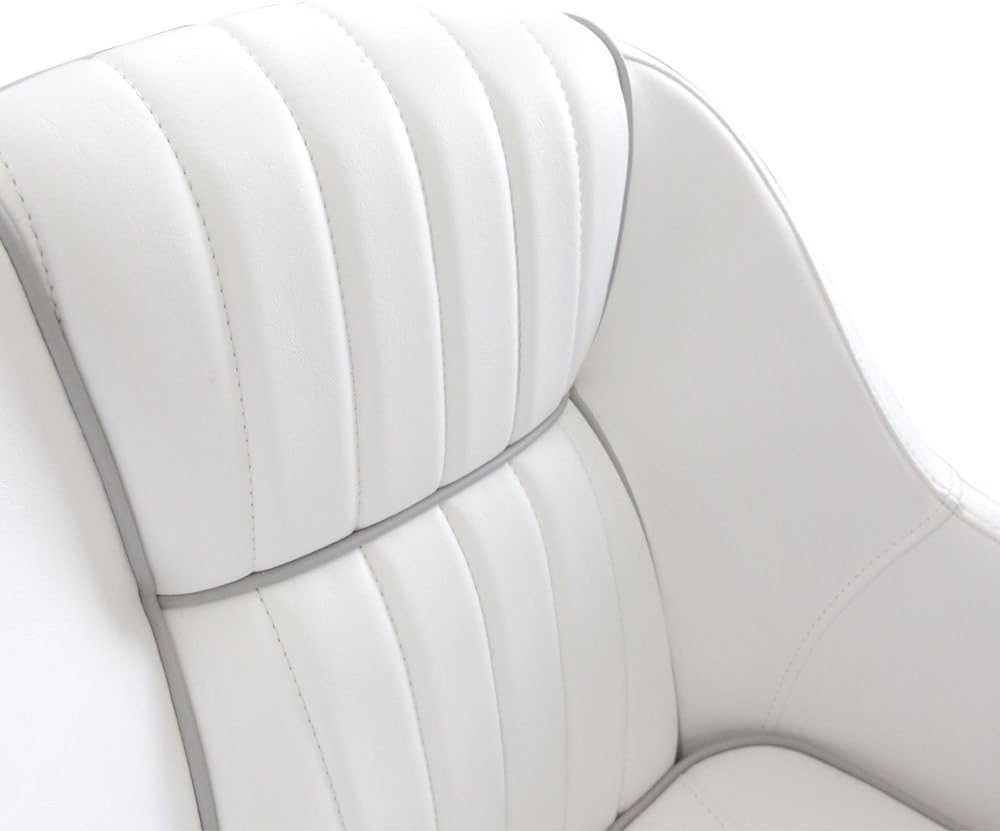 Leader Accessories Pontoon Captains Bucket Seat Boat Seat Boat Chair | Boat Chair with Armrest Ergonomic Design Compression Foam Padding Injection Molded Plastic Frame