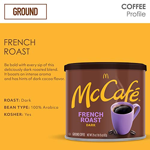 McCafe French Roast, Dark Roast Ground Coffee, 29 oz Canister