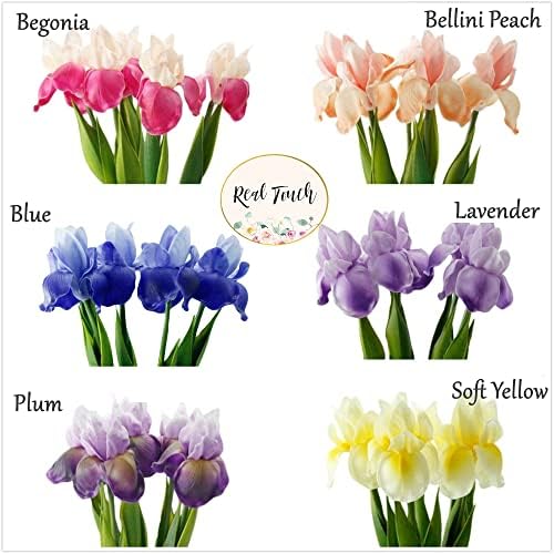 Angel Isabella Artificial Flowers - 16" Iris Artificial Flowers for Decoration in Wedding Flowers Bouquets, Flower Vases, Arrangements