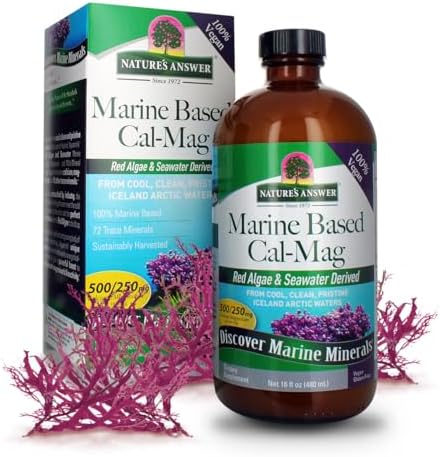Nature's Answer Marine Based Magnesium, Super Concentrated 500mg | Plant Based | Red Algae & Seawater Derived | Alcohol-Free & Gluten-Free | Vegetarian Capsules 90ct