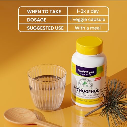 Healthy Origins Pycnogenol Pine Bark 100 mg, 60 Veggie Caps