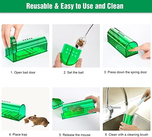 4 Pcs Humane Live Mouse Traps No Kill Reusable Mice Trap Catch