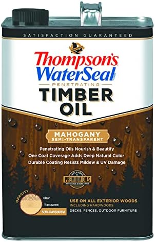 Thompson's WaterSeal TH.048851-16 Penetrating Semi-Transparent Timber Oil, Mahogany, 1 Gallon