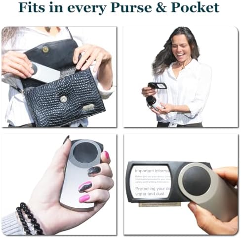 Premium Pocket Magnifying Glass with LED Light 3.0X (300%), Small Hand Held Lighted Magnify Glasses for Reading Tiny Print, Menu, Pill Bottles