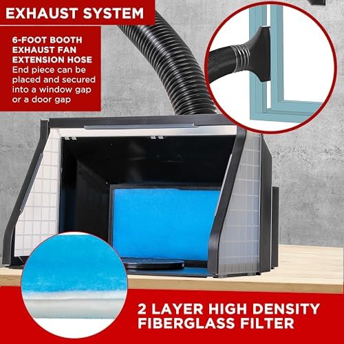 Master Airbrush Large Portable Airbrush Spray Booth Station with LED Lights
