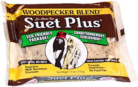 ST. ALBANS BAY SUET PLUS Variety Pack of 4 Flavors of Suet Cakes for Wild Birds 11 Ounces Each
