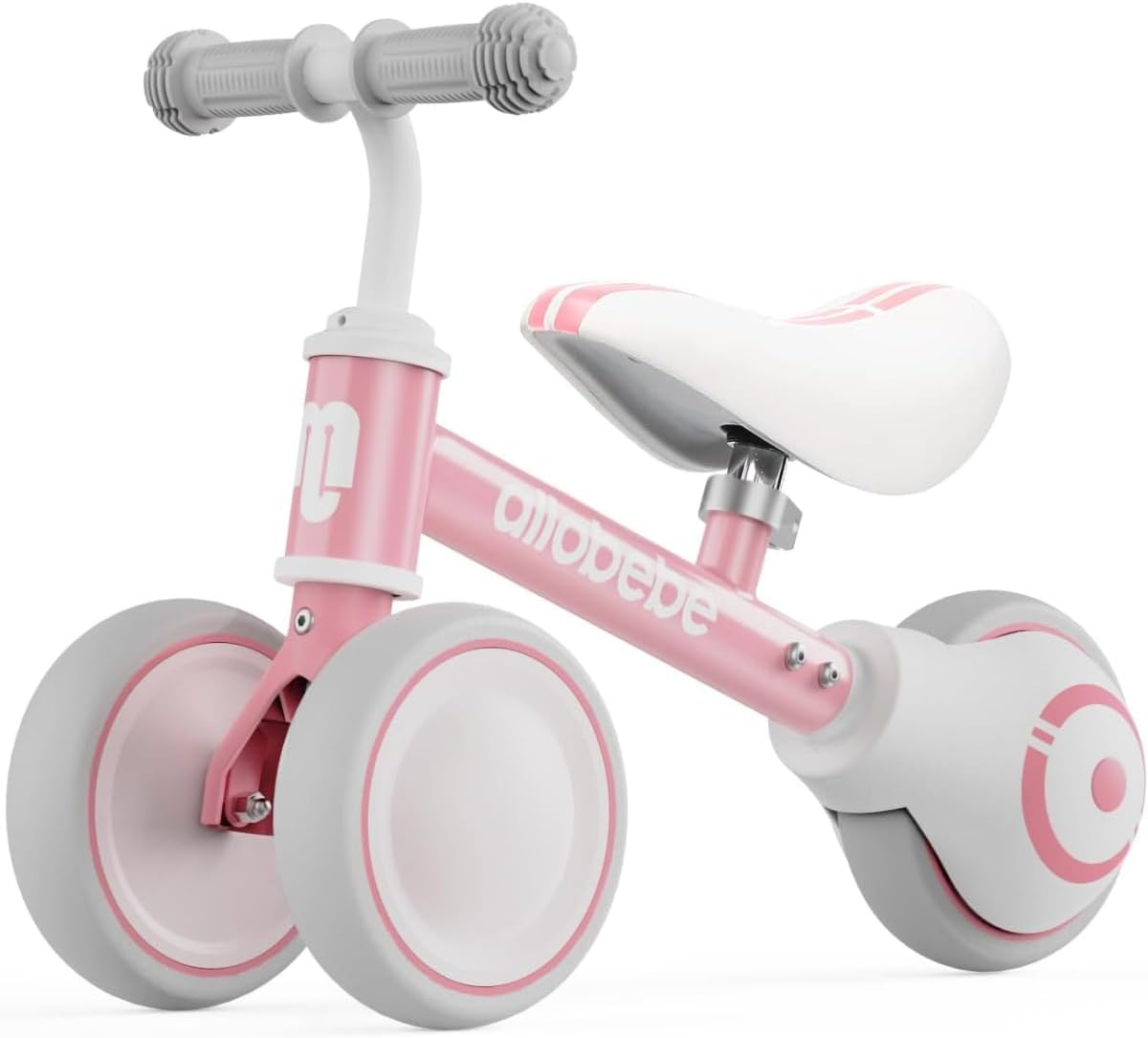 Baby Balance Bike, Cute Toddler Bikes 12-36 Months Gifts for 1 Year Old Girl Bike to Train Baby from Standing to Running with Adjustable Seat Silent & Soft 3 Wheels