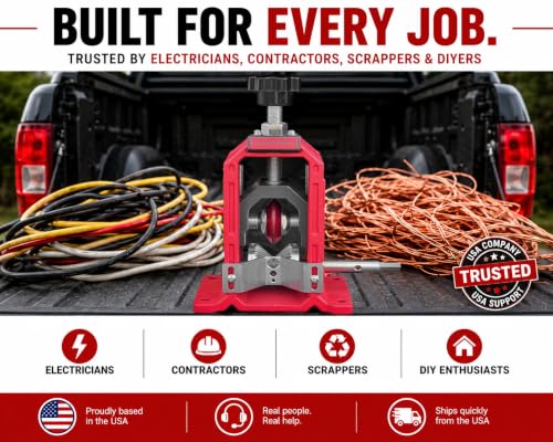 Wire Stripping Machine, Drill Powered Benchtop Wire Stripper Machine for 18 AWG to 1-1/2" Cable, Large Cable Wire Stripper