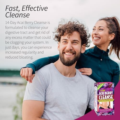 Applied Nutrition 14-Day Acai Berry Cleanse 56 Tablets Pack of 2 | Weight Management Support Flush + Milk Thistle | Bloating & Digestive Support | Cascara Sagrada | 2 X 56 Tablets