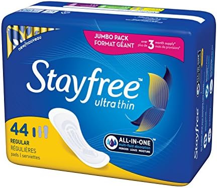 Stayfree Ultra Thin Super Long Pads with Wings For Women, Reliable Protection and Absorbency of Feminine Moisture, Leaks and Periods, 32 count