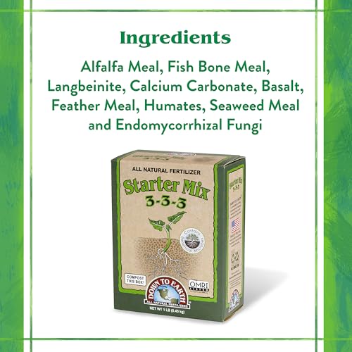 Down To Earth All Natural Fertilizers Organic Starter Mix - 3-3-3, 1 lb | Plant Food for Starts, Transplants, New Gardens, Containers